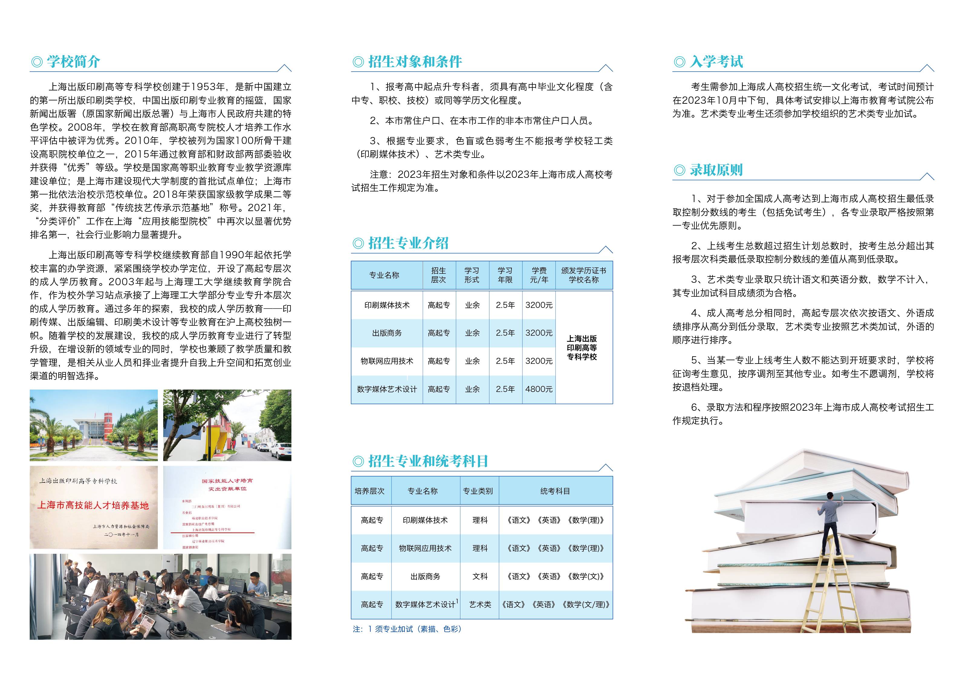 上海出版印刷高等专科学校|2023年高等学历继续教育招生简章(图2)