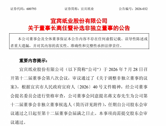 宜宾纸业董事长李剑伟辞任 调任五粮液董事会秘书(图2) 宜宾纸业董事长李剑伟辞任 调任五粮液董事会秘书(图2)