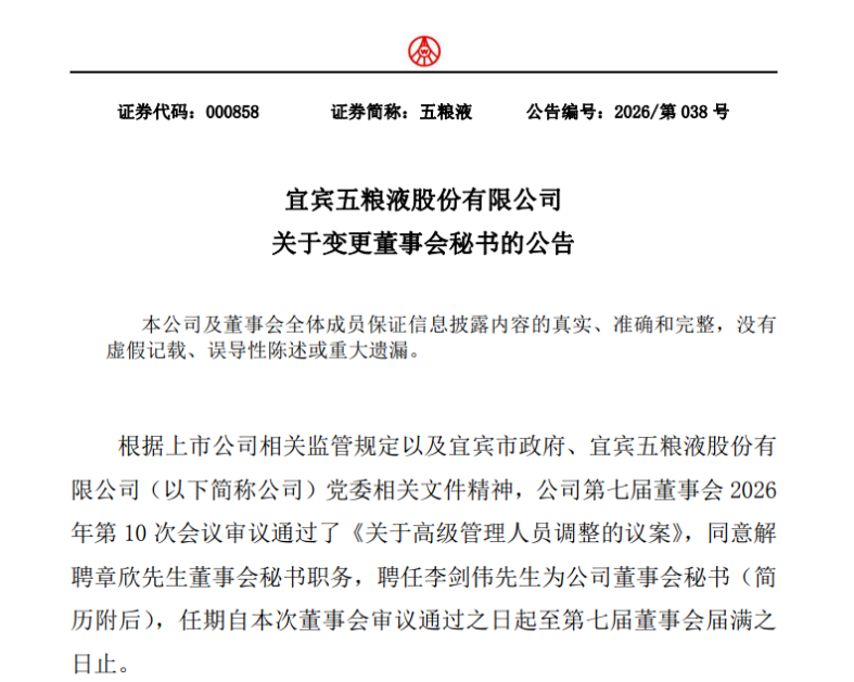 宜宾纸业董事长李剑伟辞任 调任五粮液董事会秘书(图3) 宜宾纸业董事长李剑伟辞任 调任五粮液董事会秘书(图3)